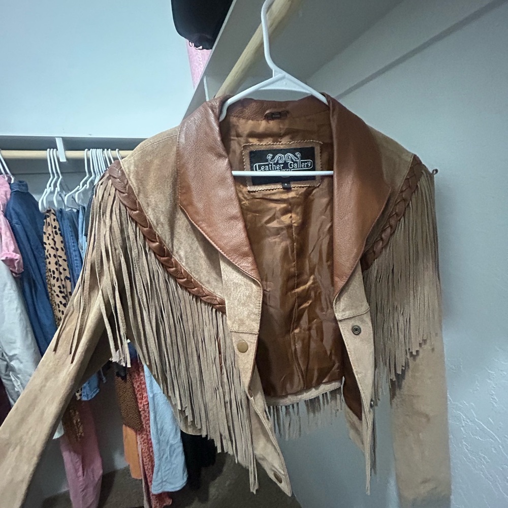 Women's Tan Fringe Jacket